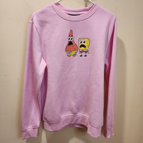 Nickelodeon pink Sponge Bob Pullover Crew Neck Sweater Size S - Picture 2 of 11